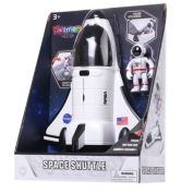 Spaceship Shuttle Toy with Astronaut Figure, Lights Up with Light and Blast Off Sound Effects - Fun Rocket Ship Space Toys for Kids