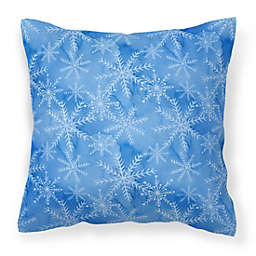 Caroline's Treasures Watercolor Dark Blue Winter Snowflakes Fabric Decorative Pillow 18 x 18