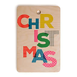 Deny Designs Showmemars Christmas colorful typography Cutting Board Rectangle