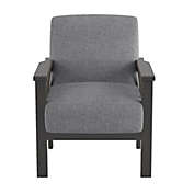 Lazzara Home Copley Gray Textured Upholstery Solid Wood Frame Accent Chair