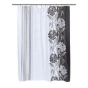 Carnation Home Fashions "Chelsea" Fabric Shower Curtain - Black 70" x 72"