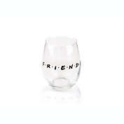 Friends Logo Stemless Wine Glass - Clear 20-Ounce TV Show Vino Drinking Glasses - Red Or White Wine Glasses - Best Friend, Birthday, Christmas, Wedding, Bachelorette Party Fun Novelty Cup Gift Ideas