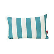 Contemporary Home Living 18.5" Blue and White Striped Rectangular Outdoor Throw Pillow