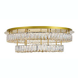 Elegant Lighting Monroe LED light Gold Flush Mount Clear Royal Cut Crystal