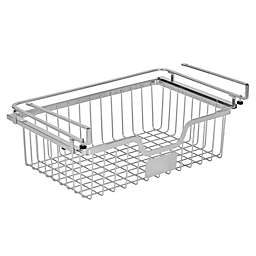 mDesign Steel Wire Undershelf Front Dip Storage Basket w/ Label