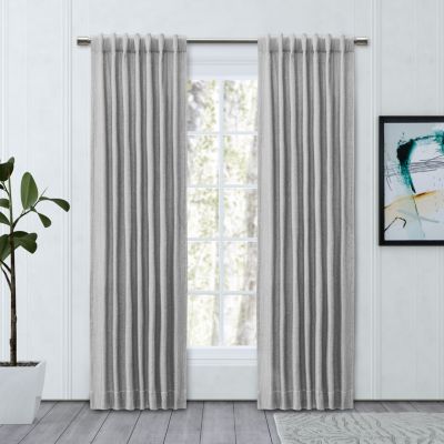 Ricardo Chevron 80C/20P Sustainable Triple Lined Rod Pocket w/Back Tabs Panel 48x108 Grey
