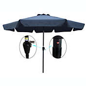 Yeah Depot Outdoor Patio Umbrella 10FT(3m) WITH FLAP ,8pcs ribs,with tilt