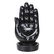 Black Palmistry Hand Backflow Incense Burner 4.7 inches tall