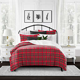 6ix Tailors Fine Linens Royal Plaid Red Comforter Set