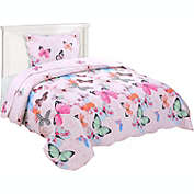 MarCielo Kids Butterfly Quilt Bedspread Set For Teens Girls Boys