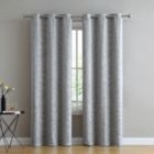 Alternate image 0 for Kate Aurora Chic Living 2 Pack Floral Leaves Embossed Room Darkening Grommet Top Curtain Panels - 84 in. Long - Silver