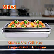 Stock Preferred Stainless Steel Serving Platter Set, 6 Pcs 12*20*2 inches