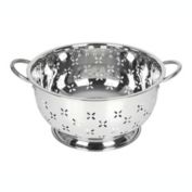 Lindy's 8 Qt Home Stainless Steel Colander with Handles for Straining, Steaming, Draining and Rinsing