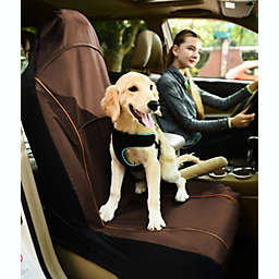 Pet Life Open Road Mess-Free Single Seated Safety Car Seat Cover Protector For Dog, Cats, And Children (Brown)