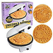 Unicorn and Narwhal Waffler & Pancake Maker w 2 Interchangeable Plates for Pancakes or Waffles- 8" Electric Pan Cake Pan & Waffle Iron - Non-Stick Electric Griddle, Fun for Kids
