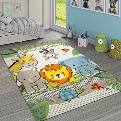 Short Pile Kids Room Rug Children's Farm Animal Carpet Soft Nursery Play Mat 