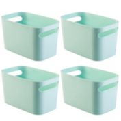 mDesign Plastic Kids Toy Box Storage Organizer Tote Bin, 10" Long, 4 Pack