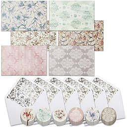Paper Junkie Floral All Occasion Blank Greeting Cards with Envelopes and Seals (4 x 6 In, 36 Pack)