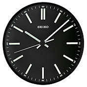 Seiko 12" Landon Black Wall Clock with White Markers