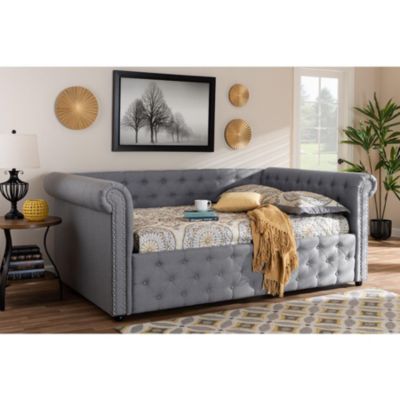 Baxton Studio Mabelle Modern And Contemporary Gray Fabric Upholstered Full Size Daybed - Gray