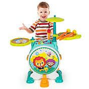 Costway 3-Piece Electric Kids Drum Set Musical Toy Gift