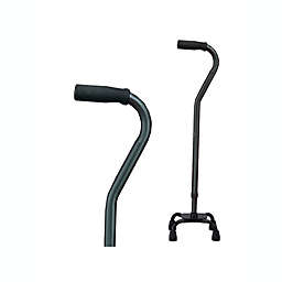 Carex Health Brands Quad Cane with Small Base - Adjustable Height Quad Cane and Walking Stick with Small Base - Holds Up to 250 Pounds, Black, Universal