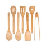 BlauKe Wooden Spoons for Cooking 7-Pack - Bamboo Kitchen Utensils Set for Nonstick Cookware