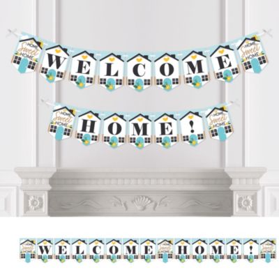 Big Dot of Happiness Welcome Home Housewarming - New Sweet Home Bunting Banner - Party Decorations - Welcome Home