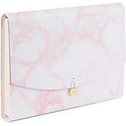 Paper Junkie Expanding Folder with 13 Pockets for Files, School and Office Supplies, Pink Marble (Letter Size, 13 x 9.5 x 1.7 In)