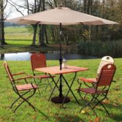 Costway 10FT Patio Umbrella 6 Ribs Market Steel Tilt W/ Crank Outdoor Garden without Weight Base-beige