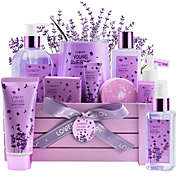 Lovery Lavender Home Spa Gift Basket, 12 Piece