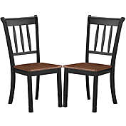 Costway 2 Pieces Wood Dining Chair High Back