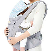 Tiancaiyiding Baby Wrap Carrier with Hip Seat, Windproof Cap, Bite Towel as Well as 6 and 1 Convertible Backpack, Cotton Sling for Infants, Babies and Toddlers - Grey