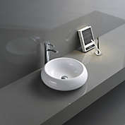 Ruvati  Ruvati 18 inch Round Bathroom Vessel Sink White Above Vanity Counter Circular Porcelain Ceramic