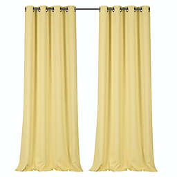 Kate Aurora 100% Hotel Thermal Blackout Yellow Grommet Top Curtain Panels - 50 in. W x 84 in. L, Yellow