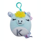 Scented Squishmallows Justice Exclusive Crystal the Unicorn Letter "K" Clip On Plush Toy