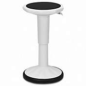 Costway Adjustable Active Learning Stool Sitting Home Office Wobble Chair with Cushion Seat -White