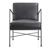 Moe&#39;s Home Collection Dagwood Leather Arm Chair Black