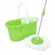 Ktaxon Microfiber Spin Mop with Bucket 2 Heads Rotating 360°