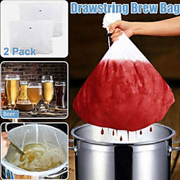 Kitcheniva 2-Pack Large Drawstring Brew Bag Straining Mesh Bag Wine Beer Making 26