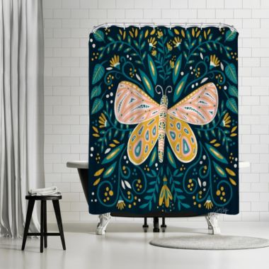 Americanflat 71" x 74" Shower Curtain, Butterfly Symmetry by Cat Coquillette. View a larger version of this product image.