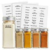 Talented Kitchen 125 Spice Labels Stickers, Clear Spice Jar Labels Preprinted for Seasoning Herbs, Kitchen Spice Rack Organization, Water Resistant, Black
