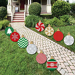 Big Dot of Happiness Ornaments Lawn Decorations - Outdoor Holiday and Christmas Yard Decorations - 10 Piece