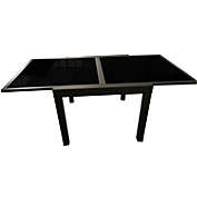 F. Corriveau International Extension Table 35&#39;&#39;x70 &#39;&#39; with Glass Top, Black