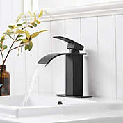 Kitcheniva Waterfall Bathroom Basin Sink Faucet Single Handle Black