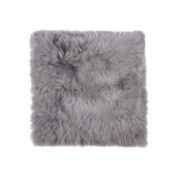 HomeRoots Decor 100% Sheepskin Chair Seat Pad 17"X17"- Grey