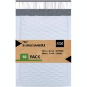 Link Size #000 4"x8" Poly Bubble Mailer Self-Sealing Waterproof Shipping Envelopes Pack Of 10/25/50/100/500
