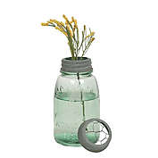 Slickblue Midget Pint Mason Jar with Chicken Wire Flower Frog - Barn Roof