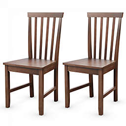 Costway Set of 2 Dining Chair with Solid Wooden Legs