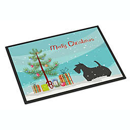Caroline's Treasures Scottish Terrier Merry Christmas Tree Indoor or Outdoor Mat 24x36 36 x 24